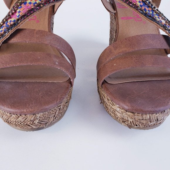 JellyPop Beaded Wicker Wedge Size 8 - Picture 4 of 14